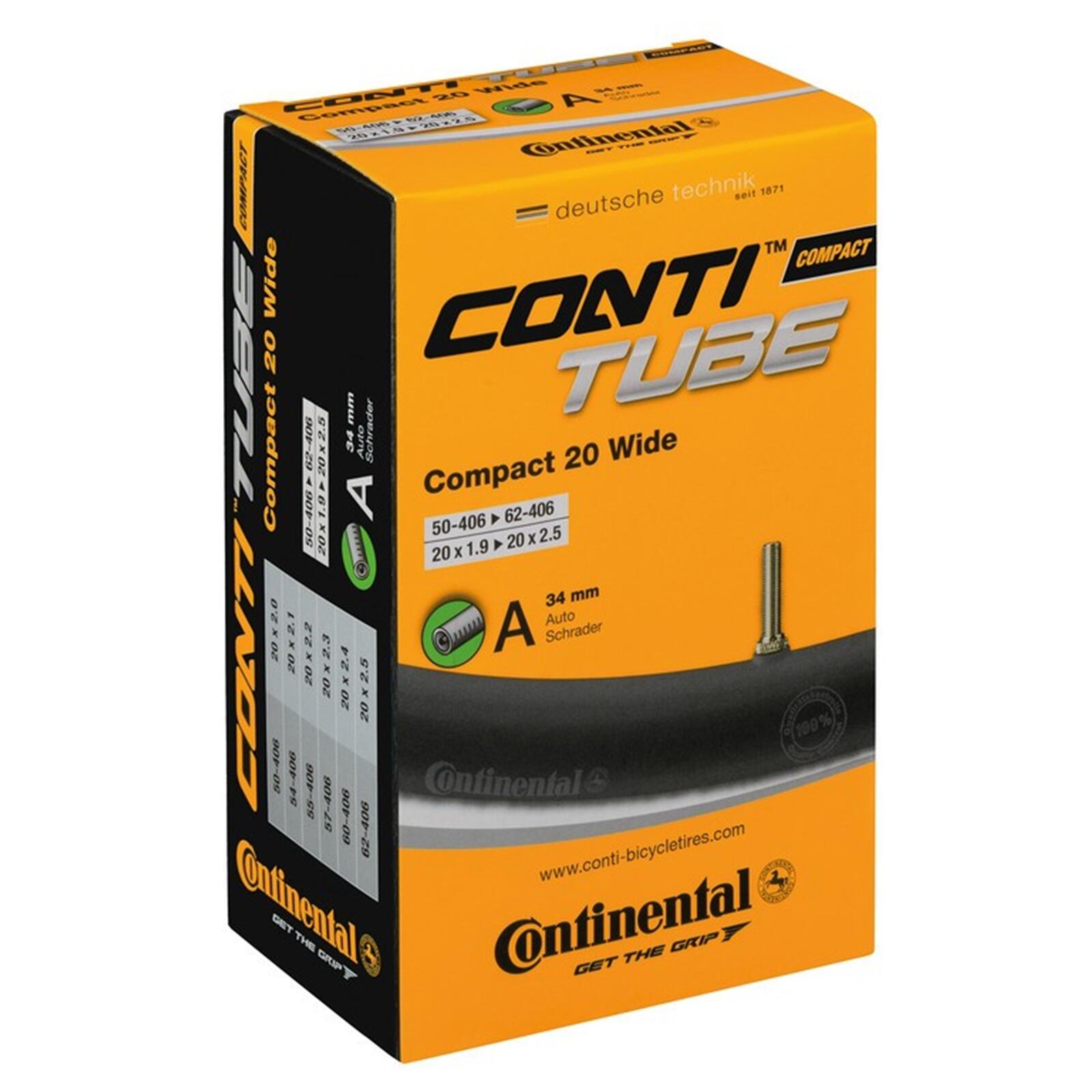 CONTINENTAL Camera d'aria Continental Compact Wide 20" (50/62-406) valvola Dunlop 34 mm.