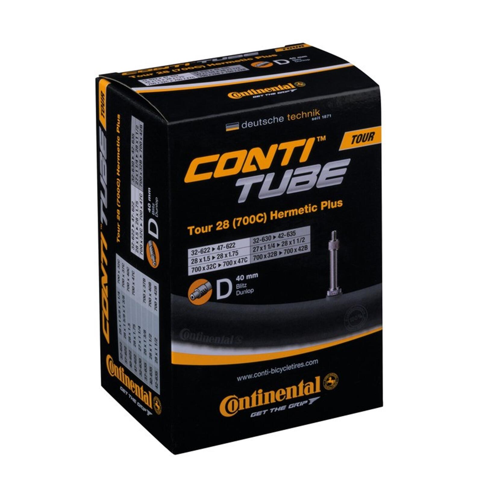 CONTINENTAL Camera d'aria Continental 28 x 1,40–1,75 Valvola Dunlop 40 mm Hermetic Plus.