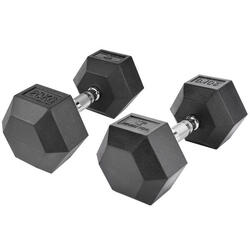 Haltères hexagonales 20kg Fitness Tech Set 2 Unités