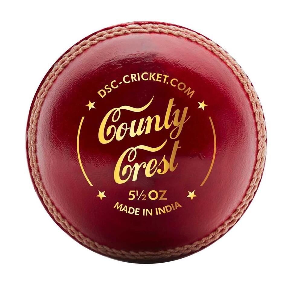 DSC DSC County Crest Cricket Leather Ball | Hand-Stitched Seam | Robust and Durable