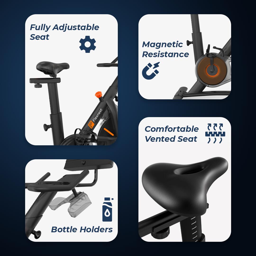 Flexnest Flexbike Plus Spin Exercise Bike with 22_QUOTE_ HD Touchscreen