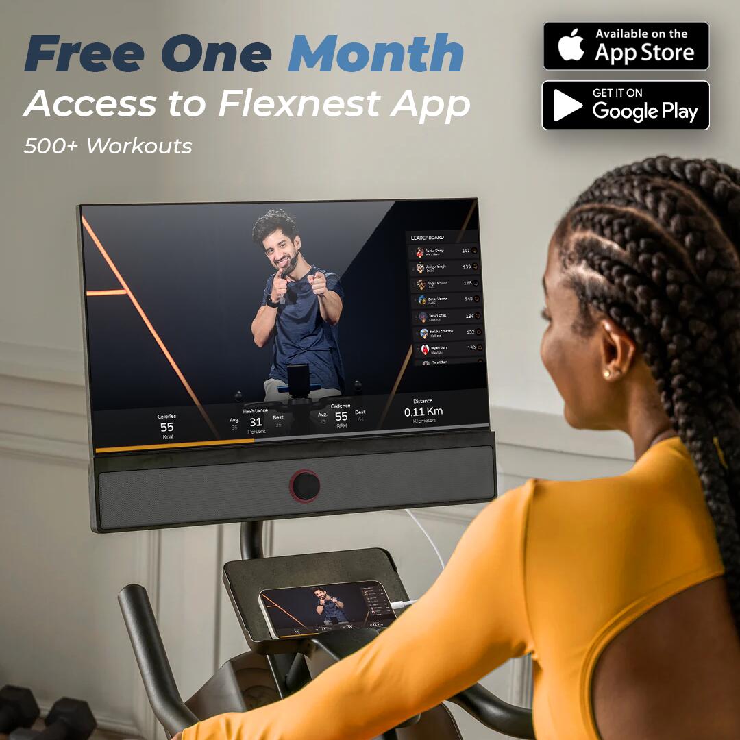 Flexnest Flexbike Plus Spin Exercise Bike with 22_QUOTE_ HD Touchscreen