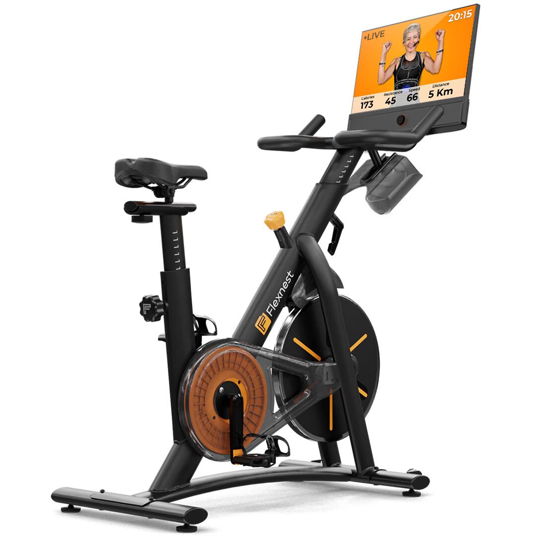 Flexnest Flexbike Plus Spin Exercise Bike with 22_QUOTE_ HD Touchscreen