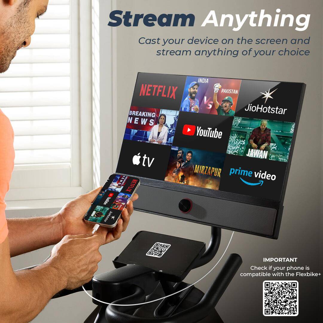 Flexnest Flexbike Plus Spin Exercise Bike with 22_QUOTE_ HD Touchscreen -  3