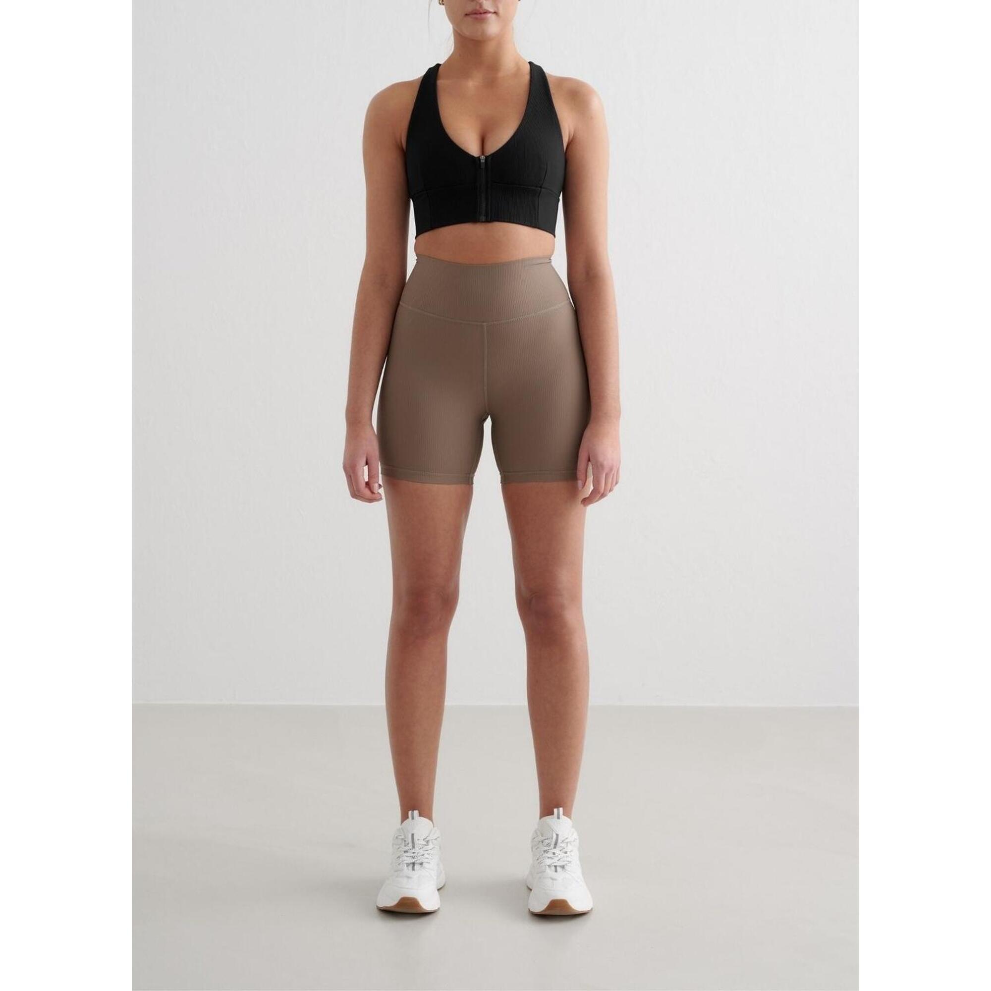Aim'n - Femme Shorts Midi Côtelé Séchage Rapide Marron - Short - Marron|vert - 38 S - Decathlon