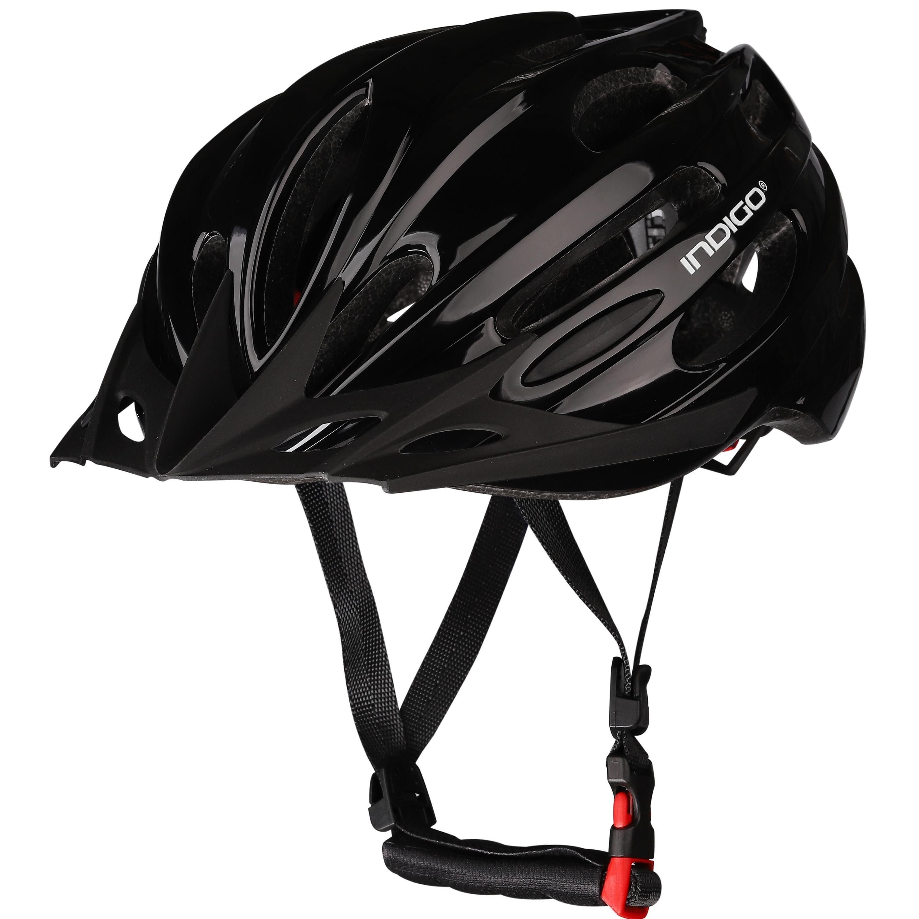 INDIGO SPORTS Casco de Bicicleta Adulto con 22 Ventilaciones INDIGO 55-61 cm Negro
