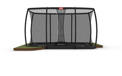 Trampolin BERG Champion+Sicherheitsnetz FlatGround Rechteckig 410x250 Anthr. Gr.