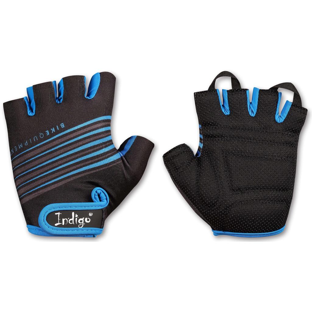 INDIGO Cycling Fitness Gloves Black-Blue