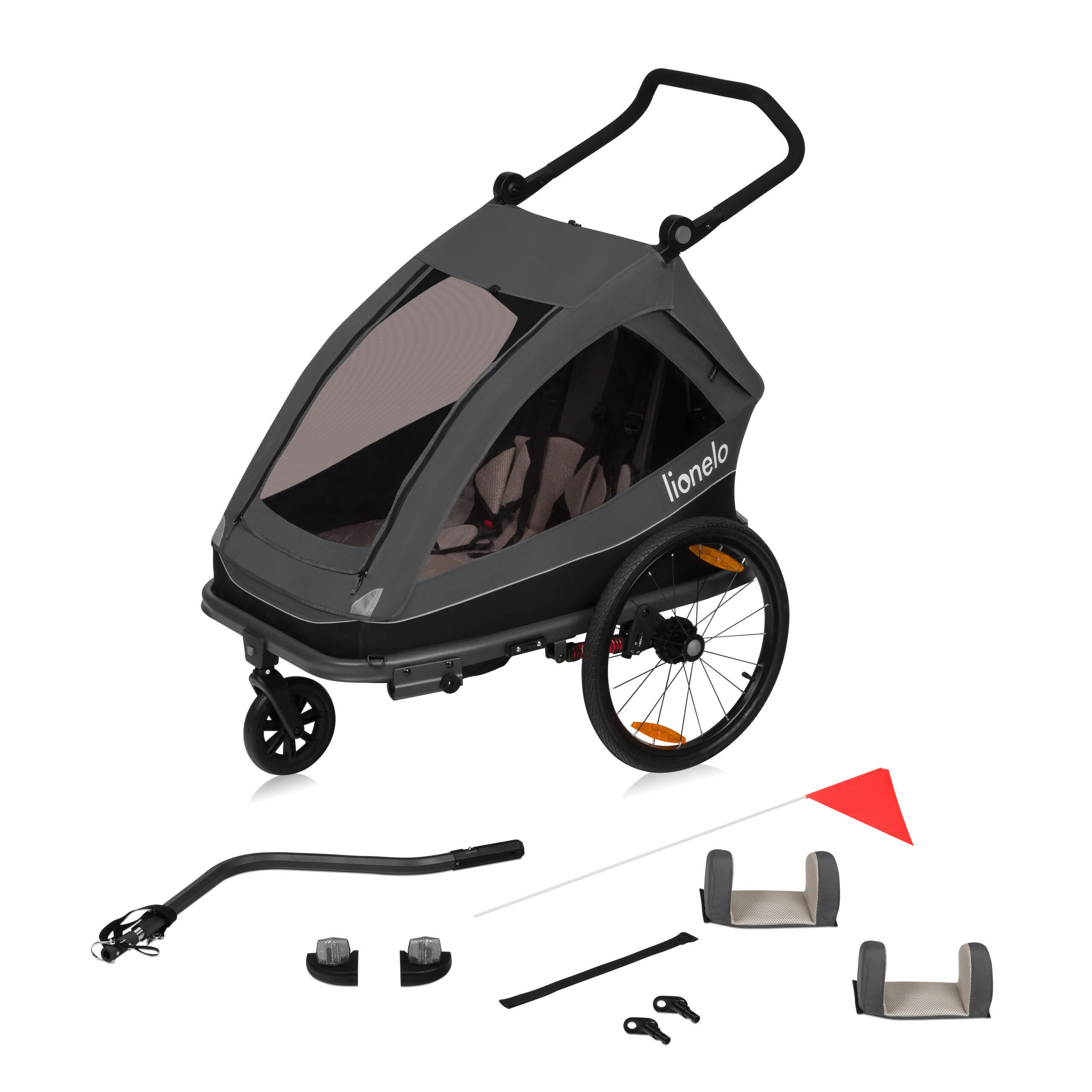 LIONELO Rimorchio per bici Cama Grey Graphite