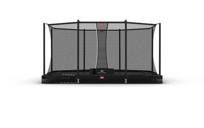 Trampoline + veiligheidsnet berg favorit inground rechthoek 280x190 zwart