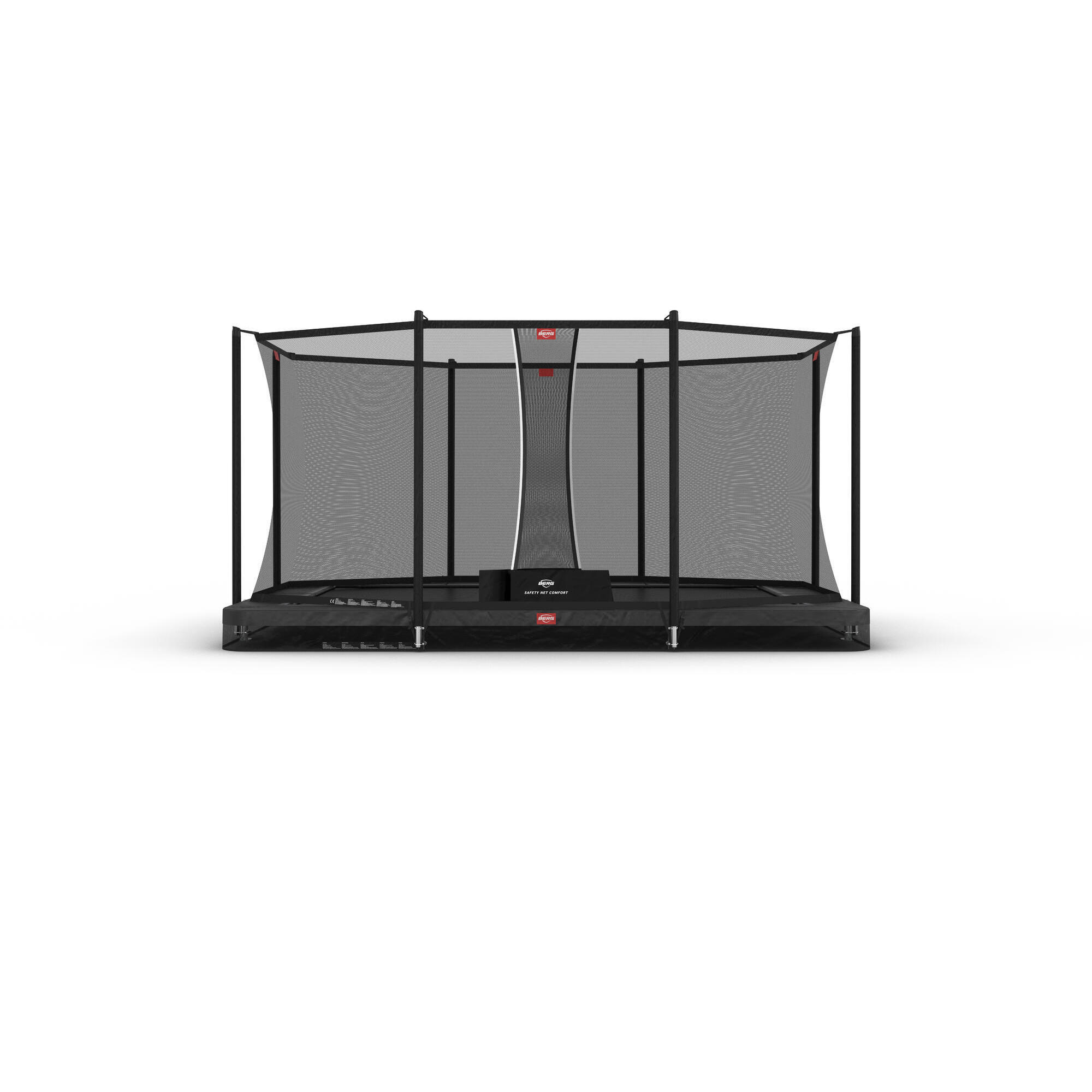 Trampolina + Siatka ochronna BERG Favorit Wkopana Prostokątna 410x250 Antr.