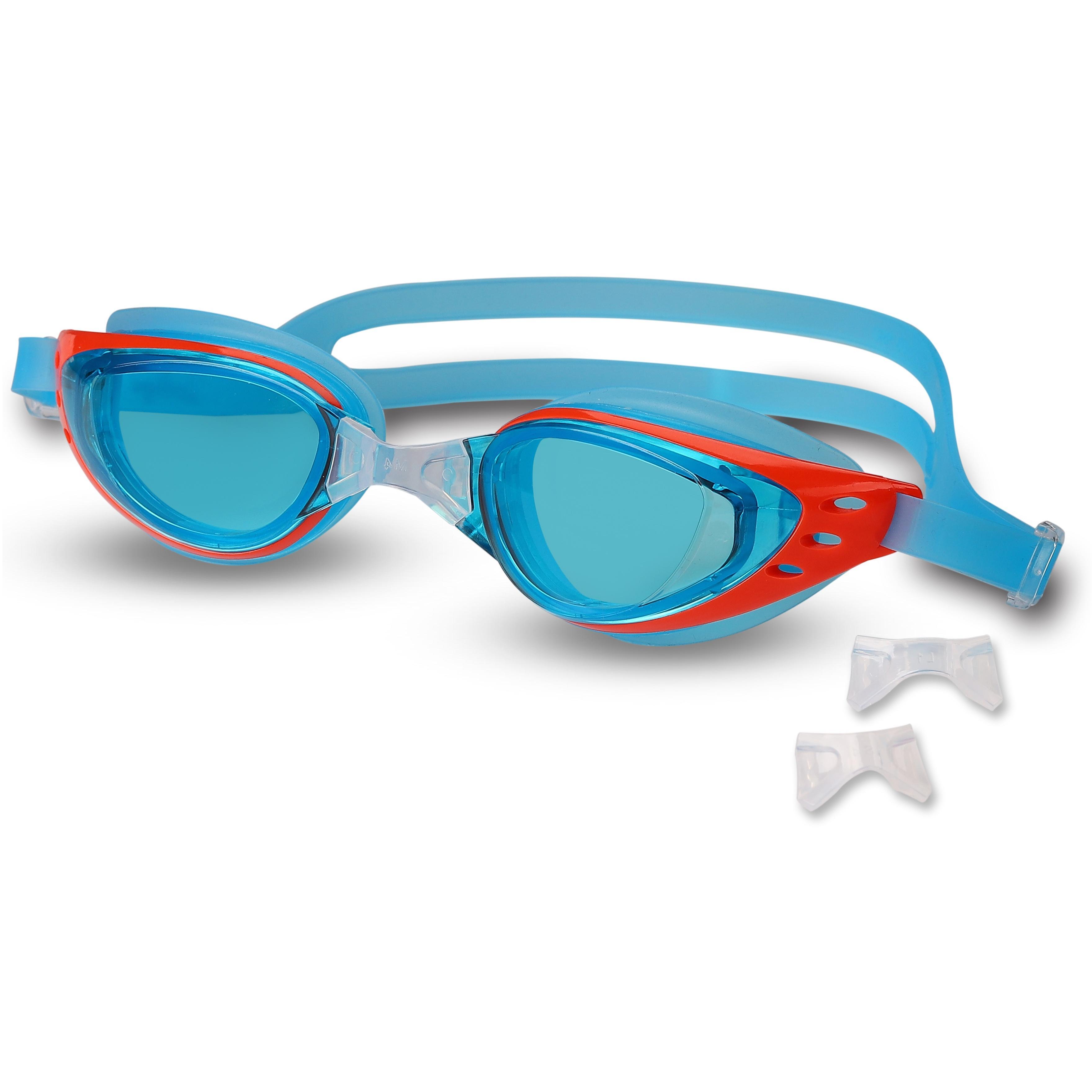 Óculos de Natação com Ponte Intercambiável PIKE INDIGO Azul Claro-Laranja
