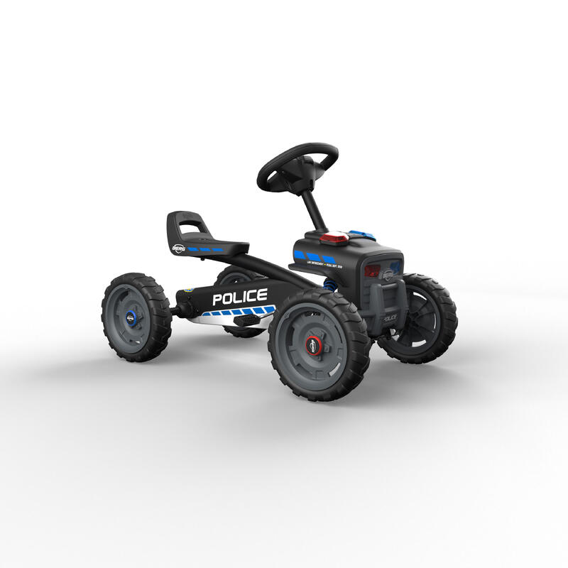 Gokart z regulowanym siedzeniem i piankowymi oponami Buzzy Police BERG