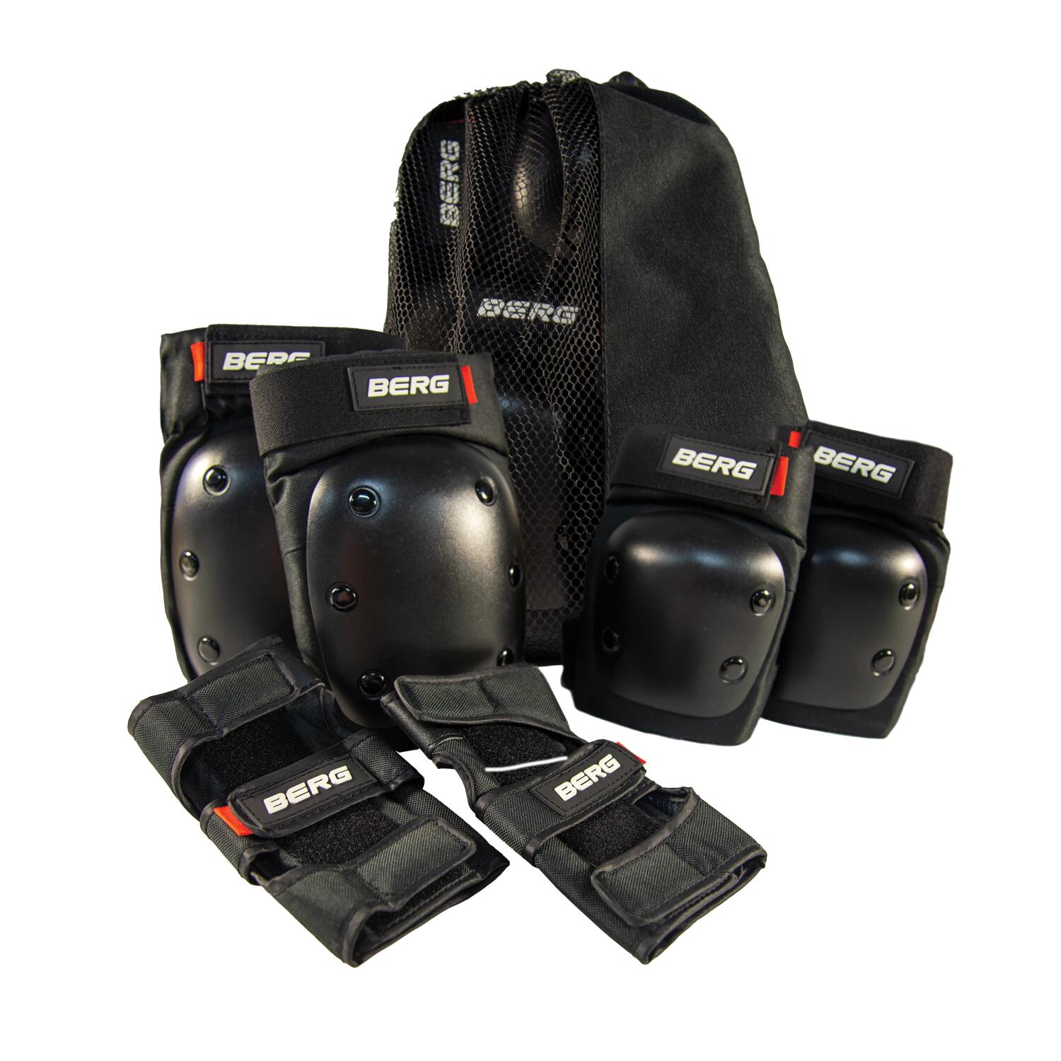 Berg - Berg Protections Roller Trottinette Skate Enfant Taille S 6 Piéces - Set De Protection - Noir - Petit - Decathlon