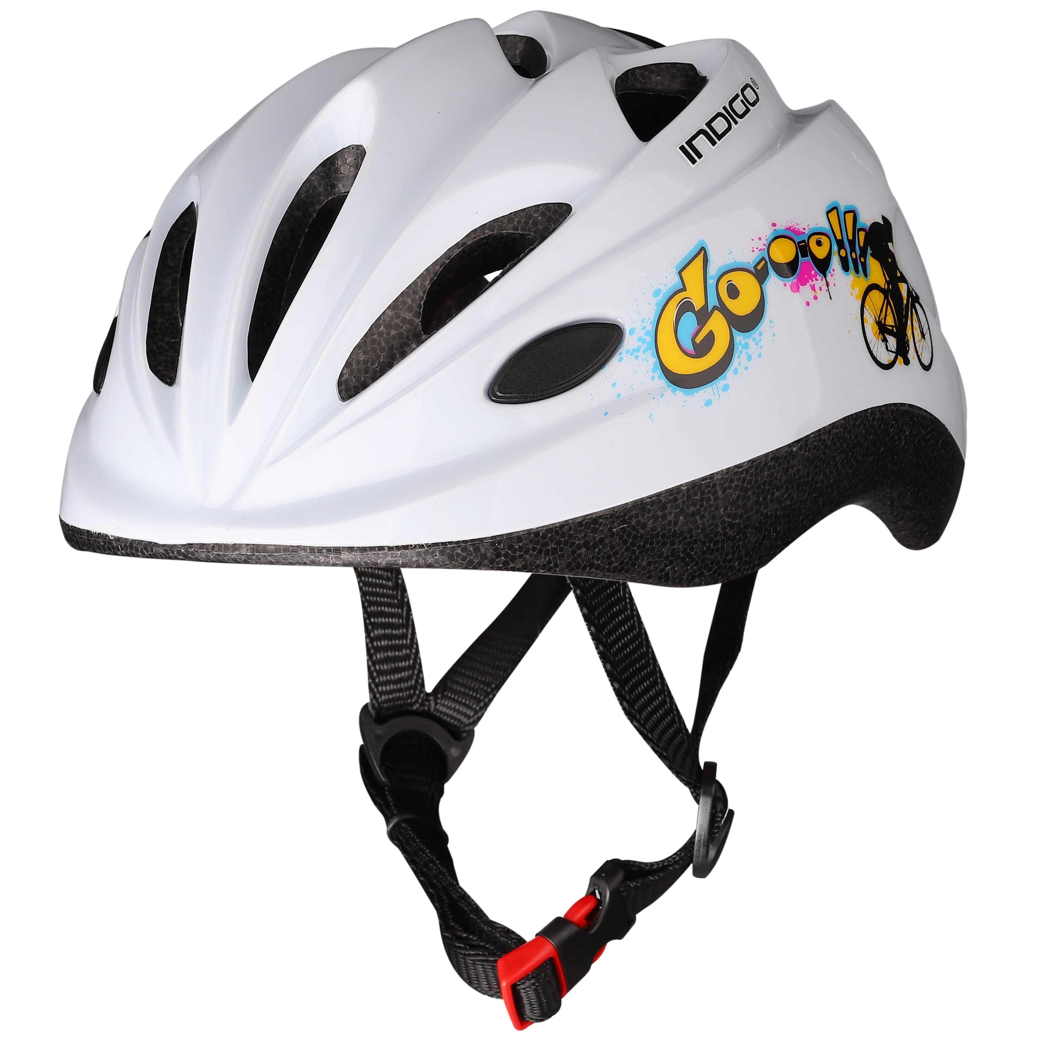 INDIGO SPORTS Dětská cyklistická helma s 10 větracími otvory INDIGO 48–56 cm