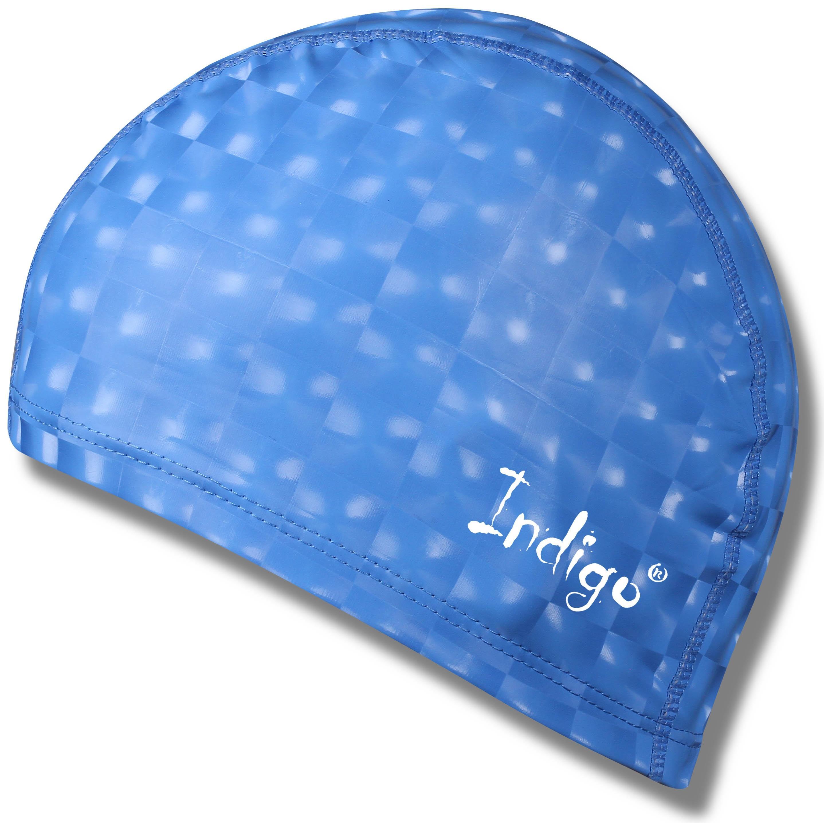 INDIGO SPORTS Touca de Natação em Tecido Emborrachado com Efeito 3D INDIGO Azul