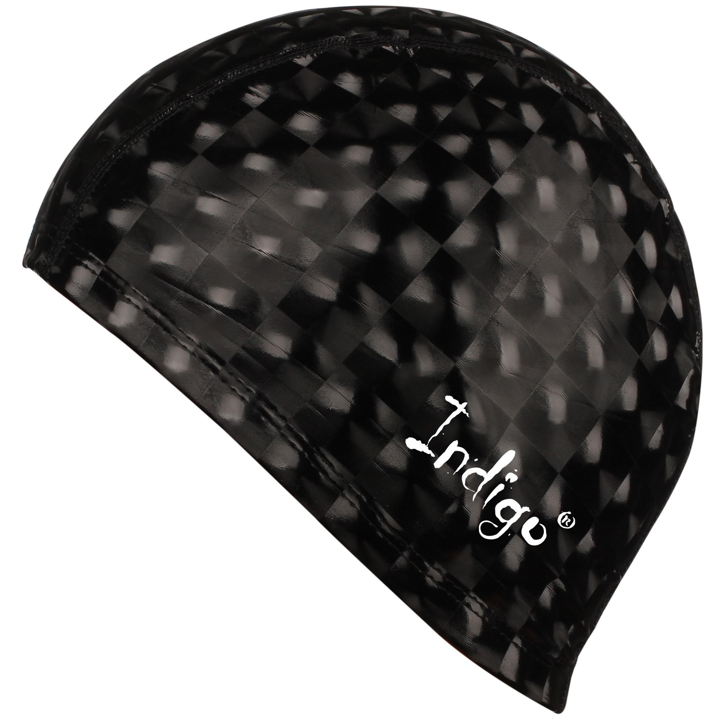 Indigo Sports - Bonnet De Natation Tissé Engommé Avec Effet 3d Indigo - Bonnet De Bain - Noir - Taille Unique - Decathlon