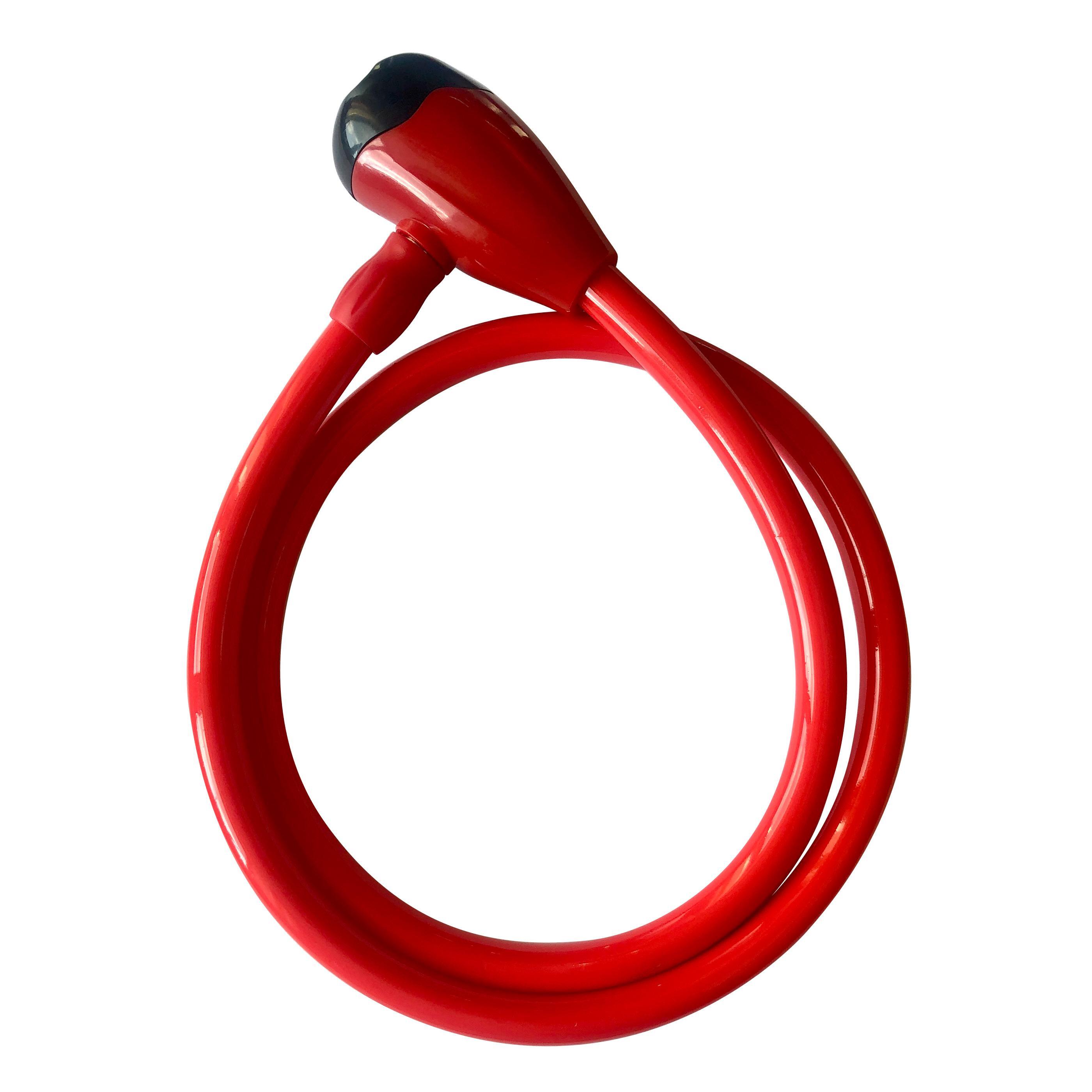Cadeado de Cabo de Aço GOLDEN KEY 1,2*100 cm Vermelho