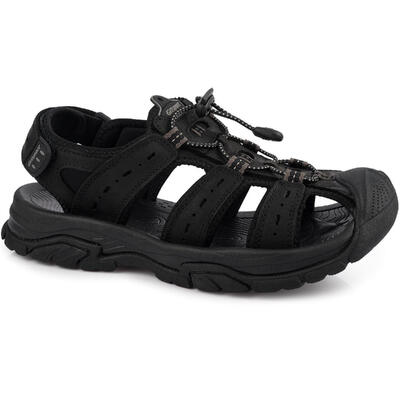 Męskie sandały sportowe trekkingowe skórzane czarne GRISPORT 9029M