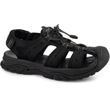 Męskie sandały sportowe trekkingowe skórzane czarne GRISPORT 9029M