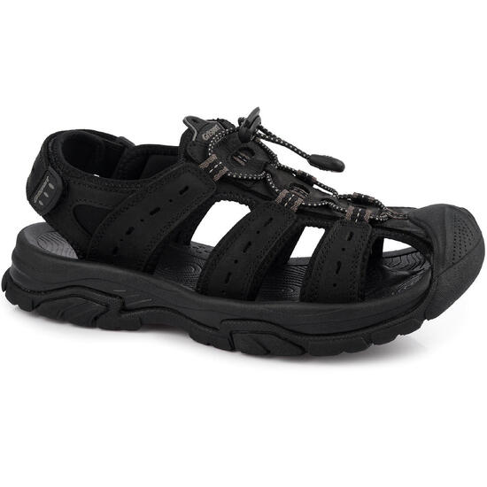 Męskie sandały sportowe trekkingowe skórzane czarne GRISPORT 9029M