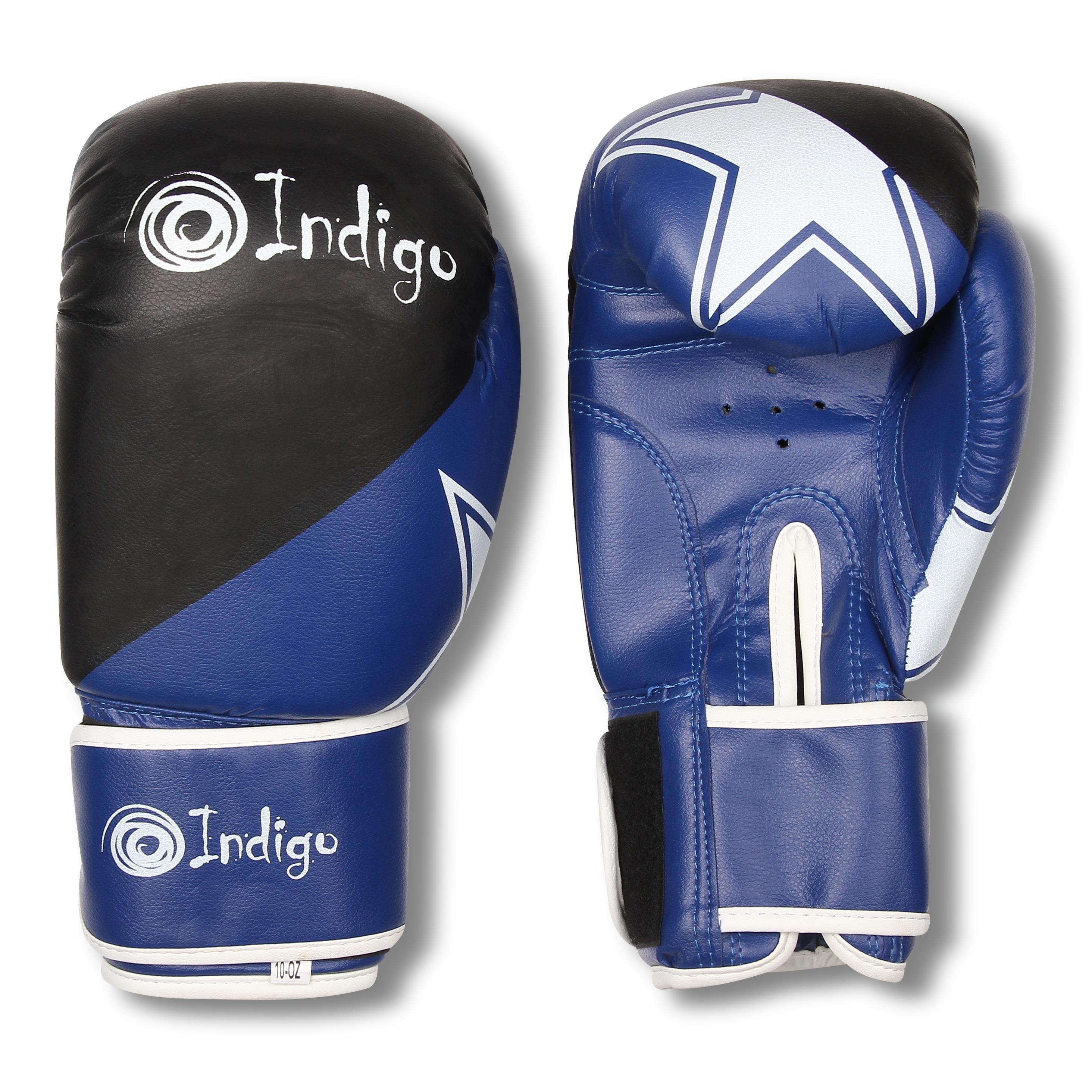 INDIGO SPORTS Guantes de Boxeo PVC INDIGO 10oz Azul