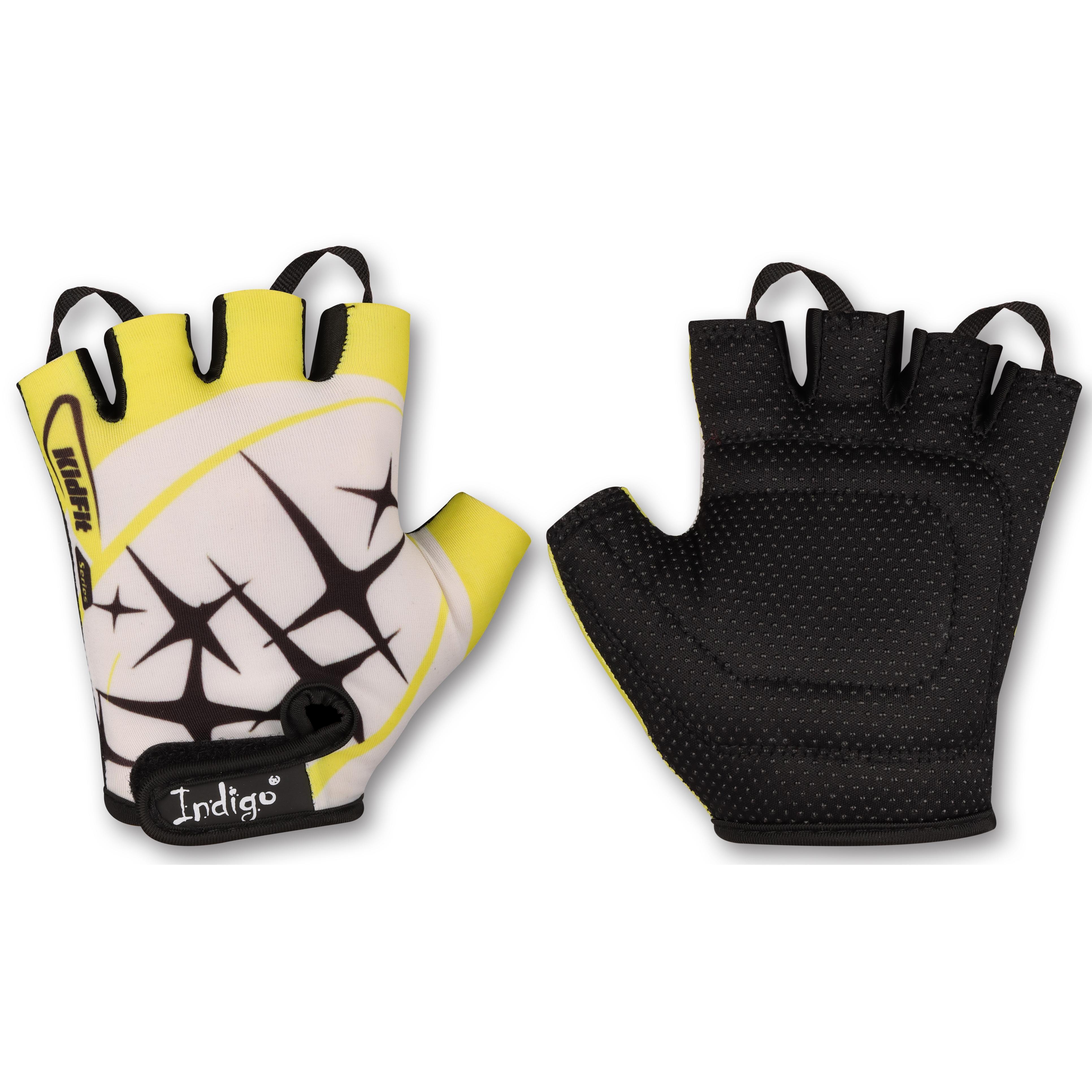 Luvas Ciclismo Criança SPARK INDIGO 2XS Branco-Amarelo