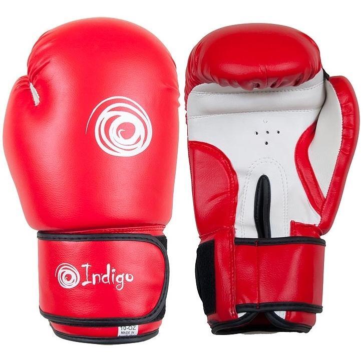 Luvas de Boxe INDIGO PVC 10 Onças Vermelhas