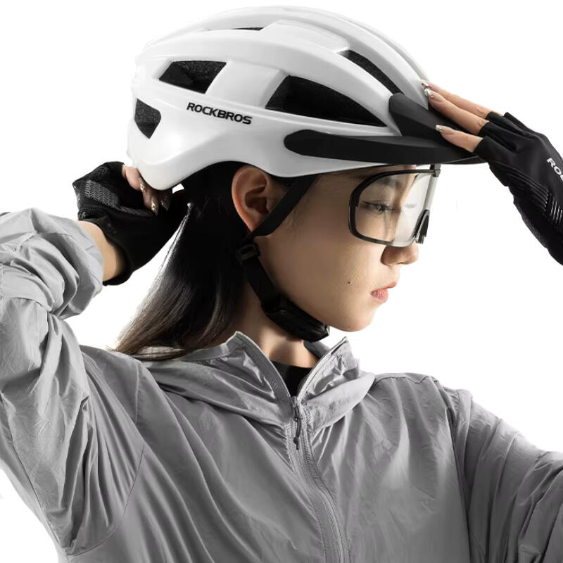 Kask rowerowy z okularami fotochromowymi na magnes i lampką LED Rockbros RB1011 3/5