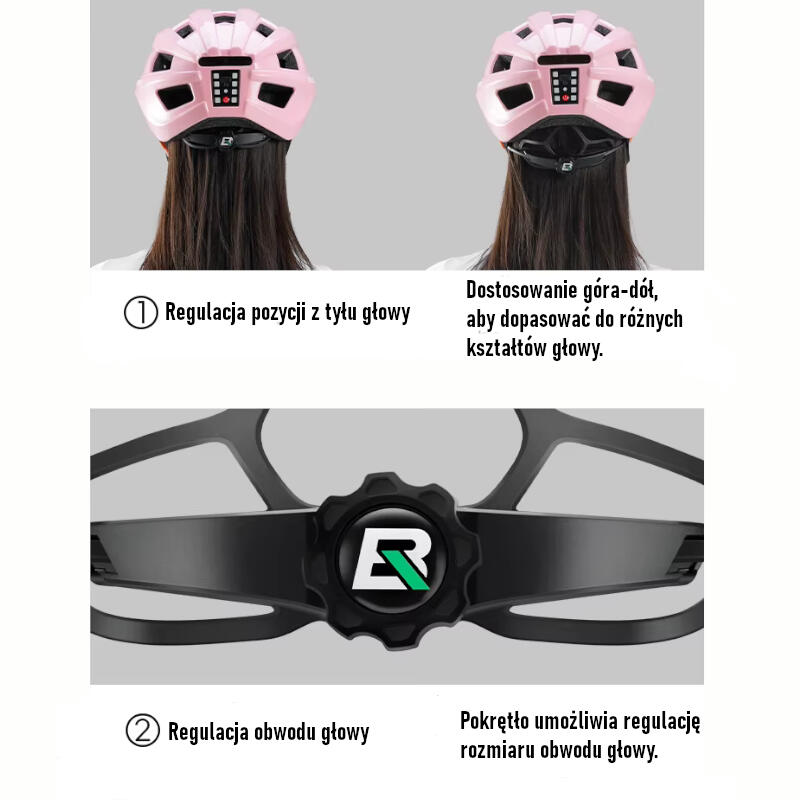 Kask rowerowy z okularami fotochromowymi na magnes i lampką LED Rockbros RB1011 7/7