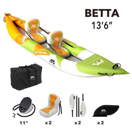 KAYAK GONFLABLE BETTA 2 PERSONNES 2020 - AQUAMARINA -