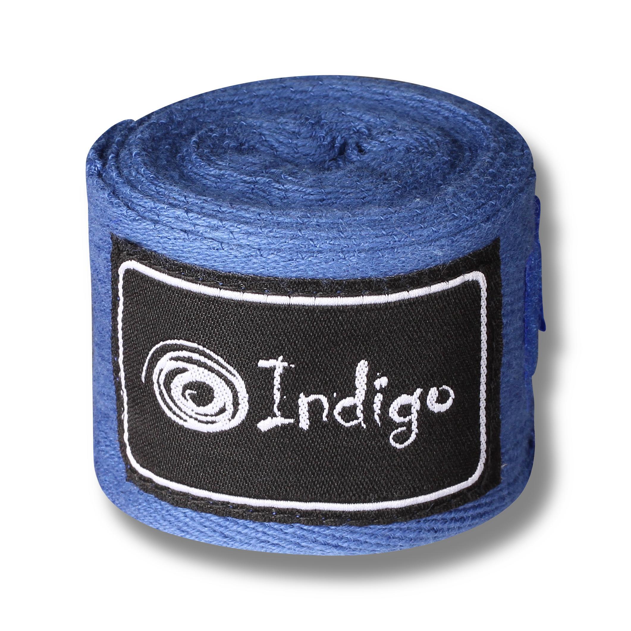 INDIGO SPORTS Ligaduras de Boxe de Algodão e Nylon INDIGO 250*5 cm Azul