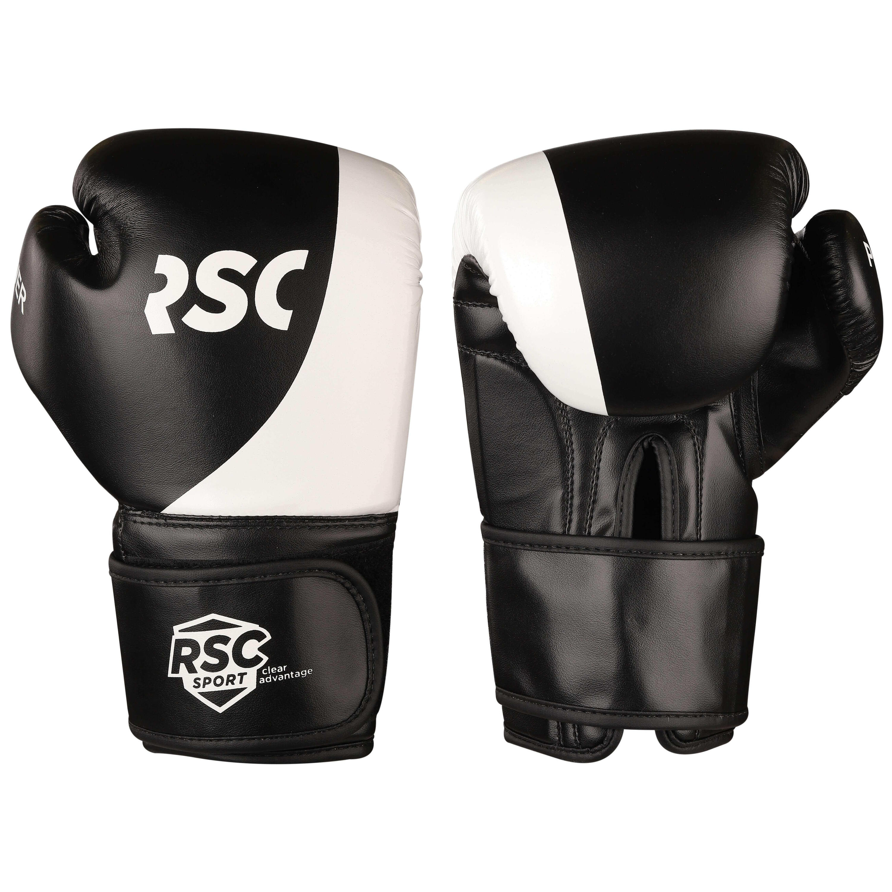 INDIGO SPORTS Guantes de Boxeo PU FLEX POWER RSC 12oz Blanco- Negro