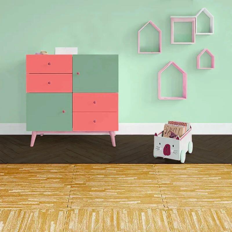 Suelo puzzle 32x32cm Pack 63 6,37m² Madera Gimnasio