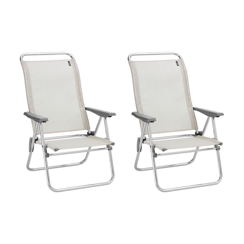 Lafuma Mobilier - Lot De 2 Fauteuils Pliants Bas Ultra-légers - Alu Low - Beige - Lafuma Mobilier - Fauteuil - Beige - No Size - Decathlon