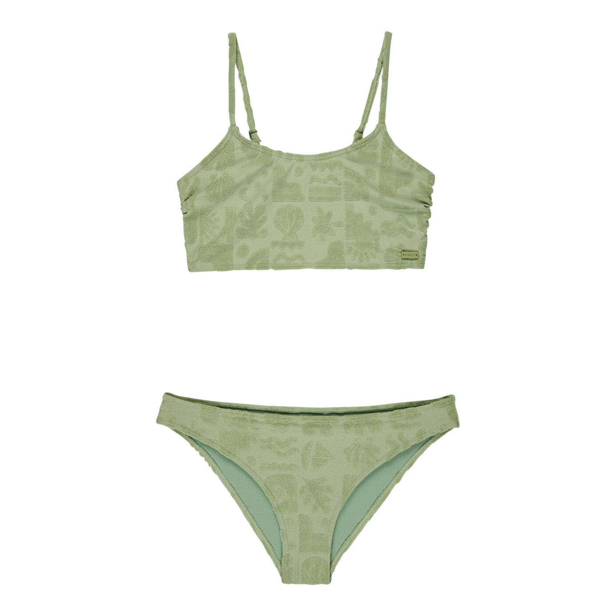 Roxy - Maillot Deux Pièces Beach Check Vert Fille - Maillot De Bain 2 Pièces - Vert - 12 À 14 Ans - Decathlon