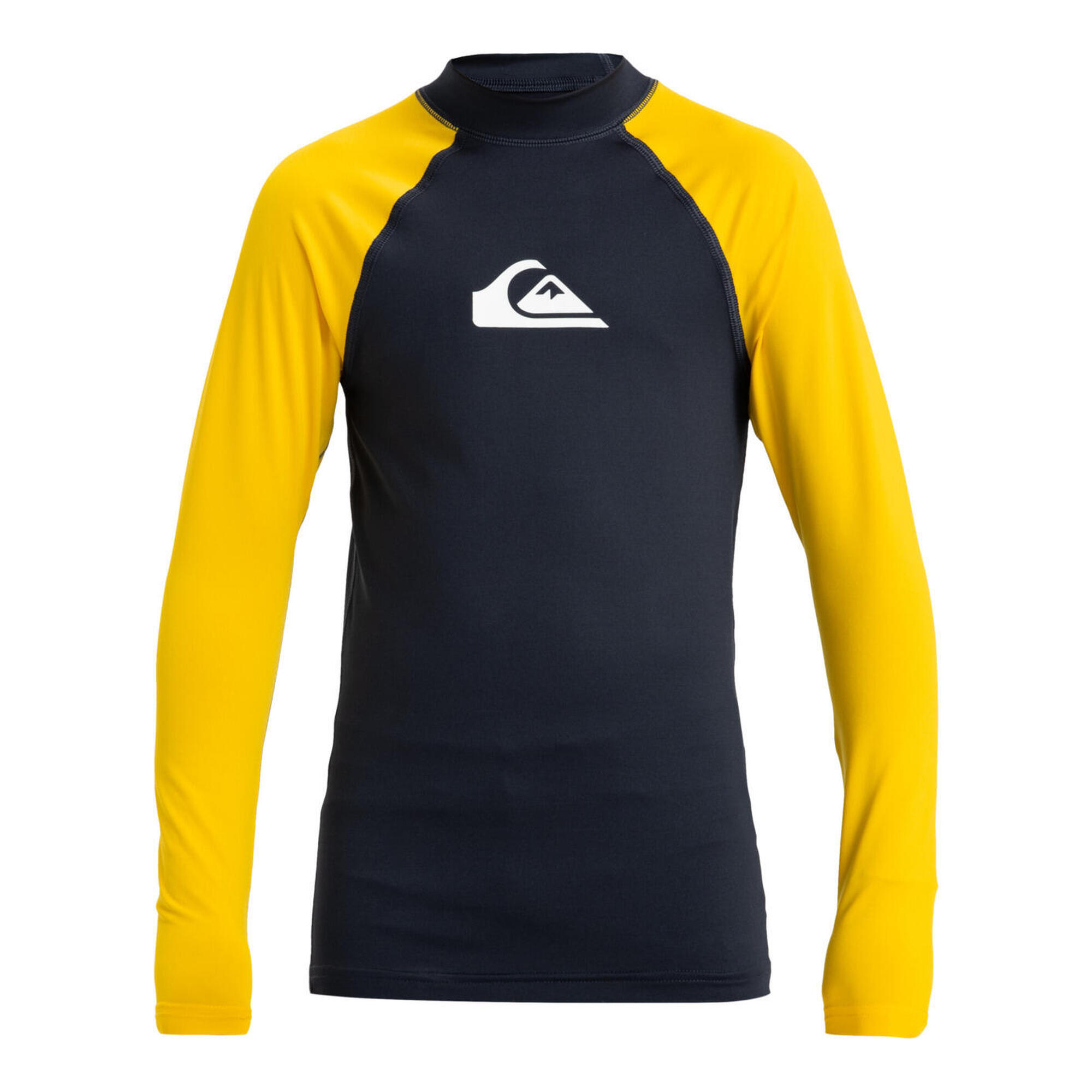 Quiksilver - T-shirt De Surf À Manches Longues Upf50 Everyday Bleu Garçon - Brassière De Bain - Jaune - 12 À 14 Ans - Decathlon