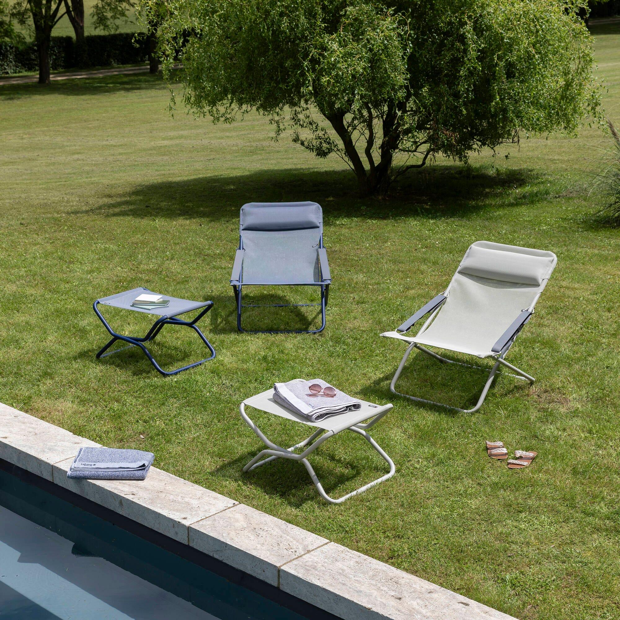 Chaise longue / bain de soleil pliant - TRANSABED - Bleu - Lafuma Mobilier 6/7