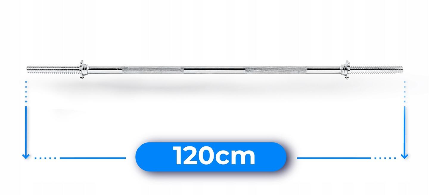 Gerade verschraubte Langhantel 120 cm Thunder 30 mm Klemmen 2/7