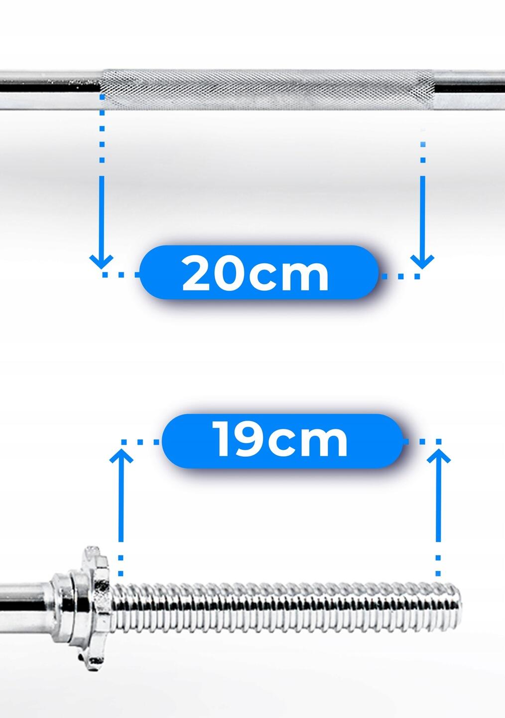 Gerade verschraubte Langhantel 120 cm Thunder 30 mm Klemmen 3/7