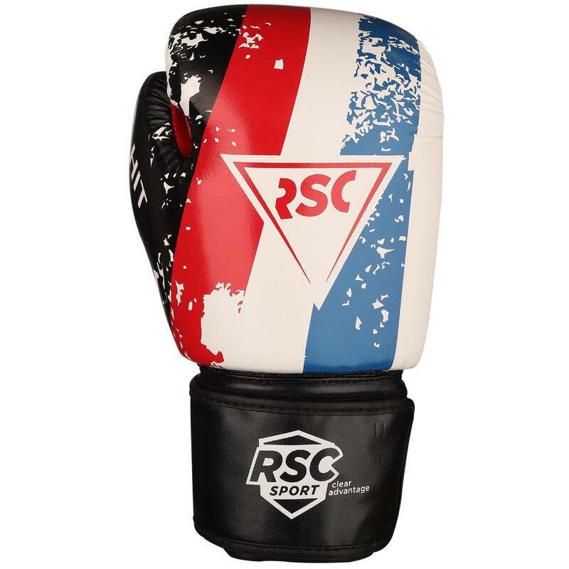 Guantes de Boxeo PU HIT RSC 12oz Blanco- Azul- Rojo