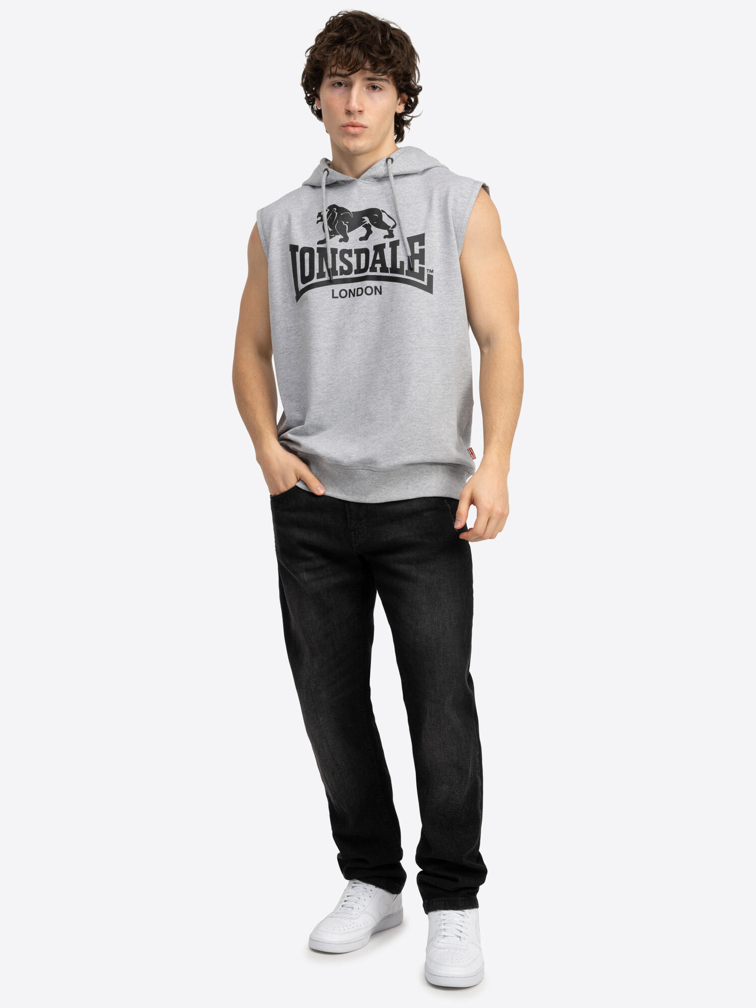 LONSDALE Herren ärmelloses Sweatshirt mit Kapuze normale Passform BIGNOR 3/6