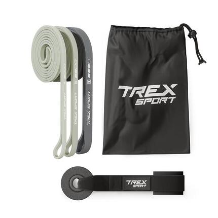 Zestaw 3 gum oporowych Trex Sport Power Band z zaczepem drzwiowym, opór 2–30 kg