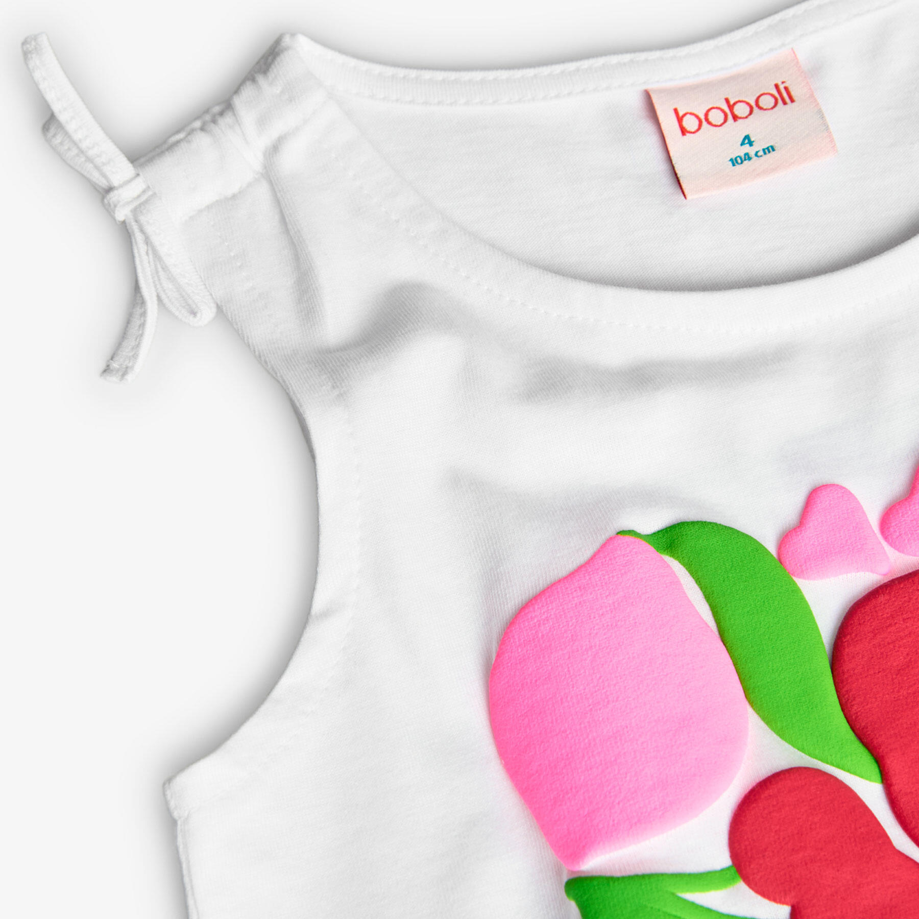 Camiseta Natación Niña Boboli Blanco 3/4