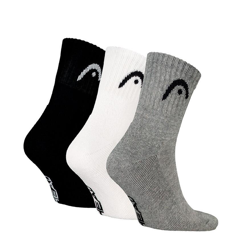 Calcetines Head All Sports Short Crew Negro Blanco Gris 3 Peças 2/5