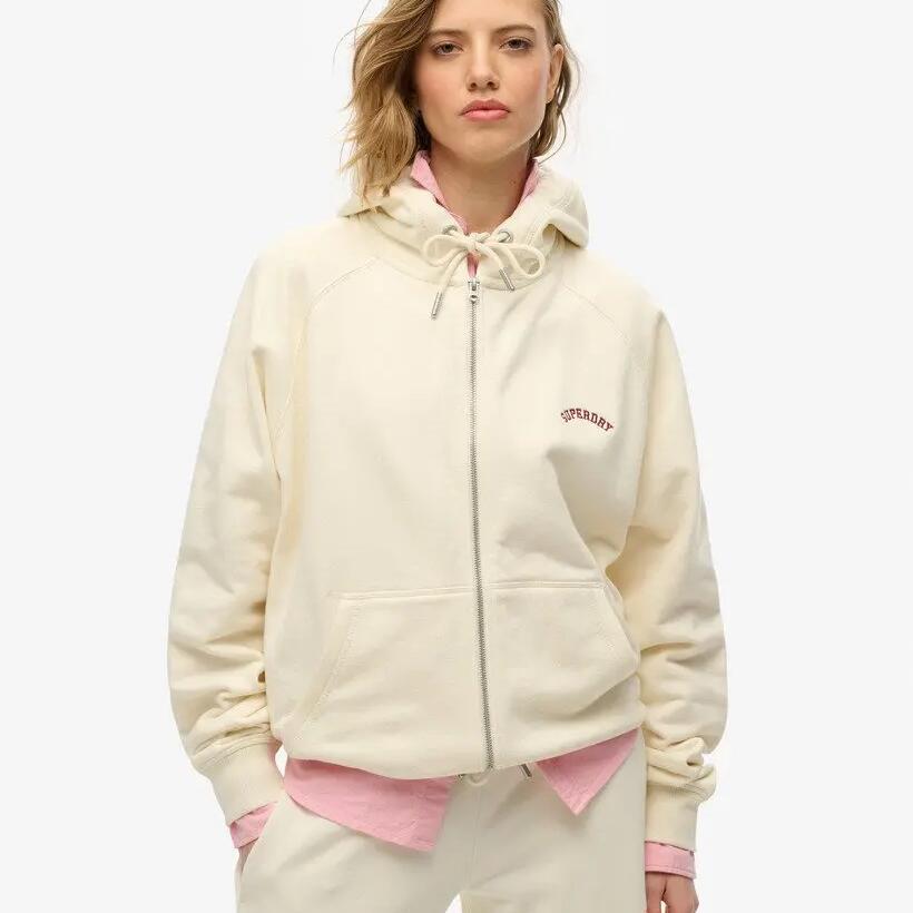 Women’s zip-up hoodie with raglan sleeves Superdry Logo Essential
