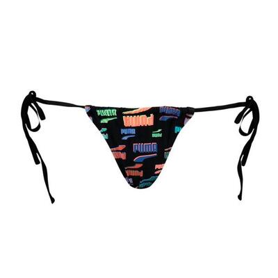 Puma swim women side tie tanga string 1p badkleding dames zwart (938066-01)