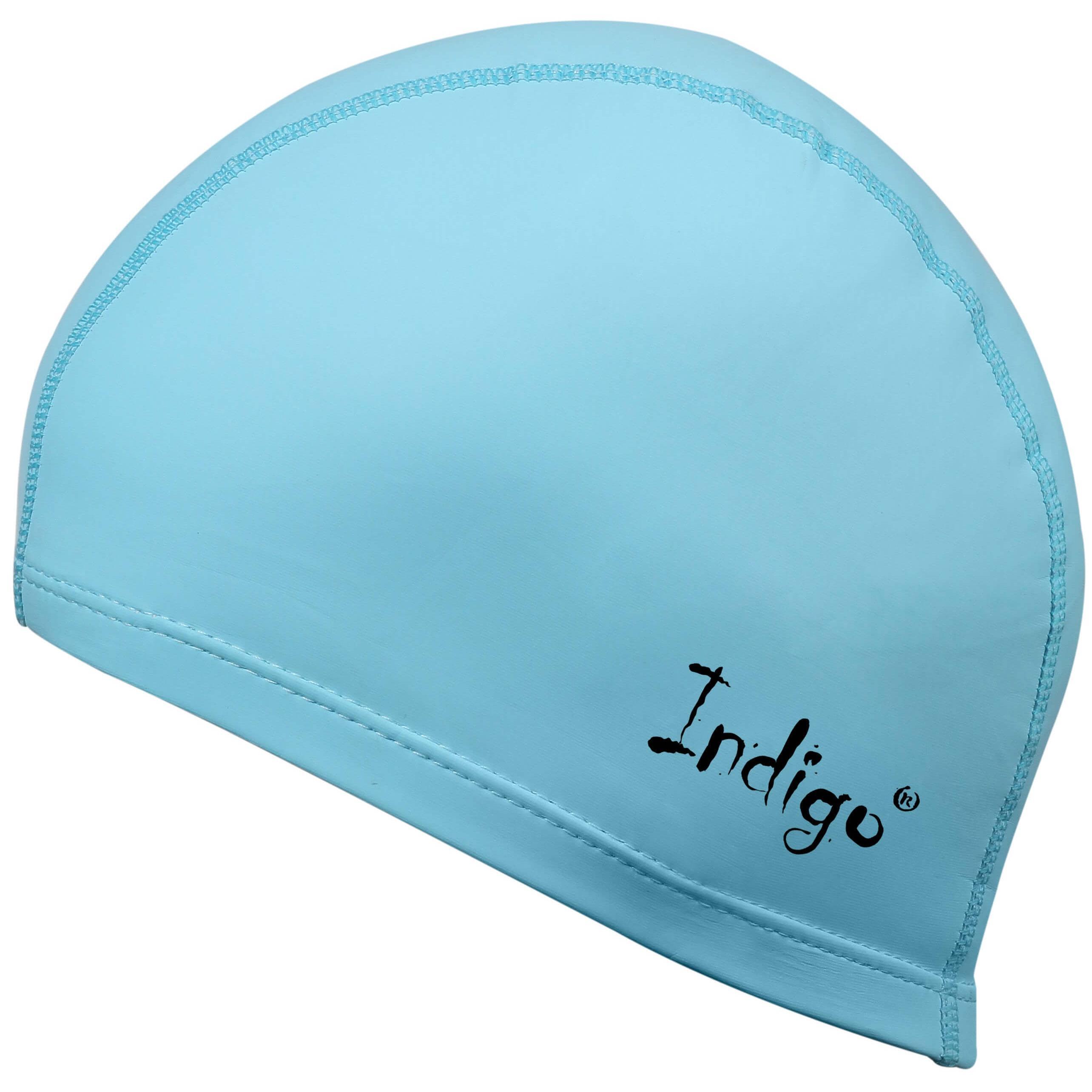 INDIGO SPORTS Touca de Natação em Tecido Emborrachado com PU INDIGO Azul Claro