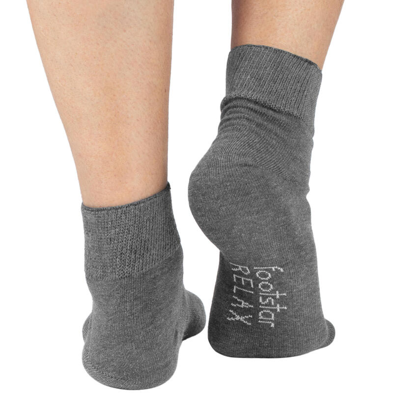 Chaussettes pour diabétiques femmes et hommes | Tige courte | 6 paires | Gris