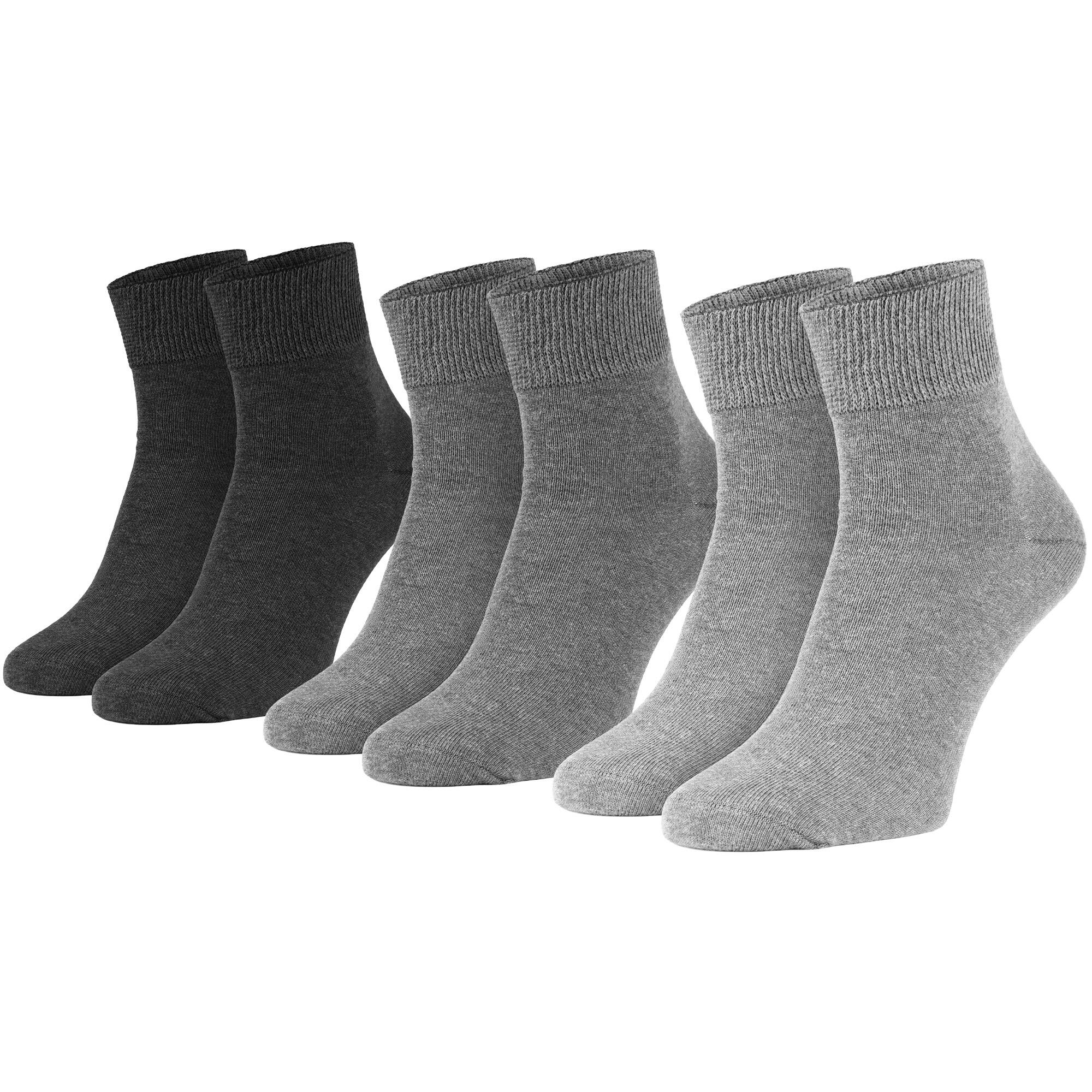 Diabetikersocken für Damen und Herren | kurzer Schaft | 3 Paar | Grau 3/6